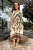 Made in Italy Ezra T Shirt Midi Dress Boho Bison & Zebra